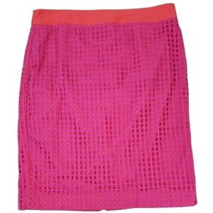 Talbots~Woman Size 10Petite~Pink/Orange Lace 100% Cotton Skirt Fully Lined.